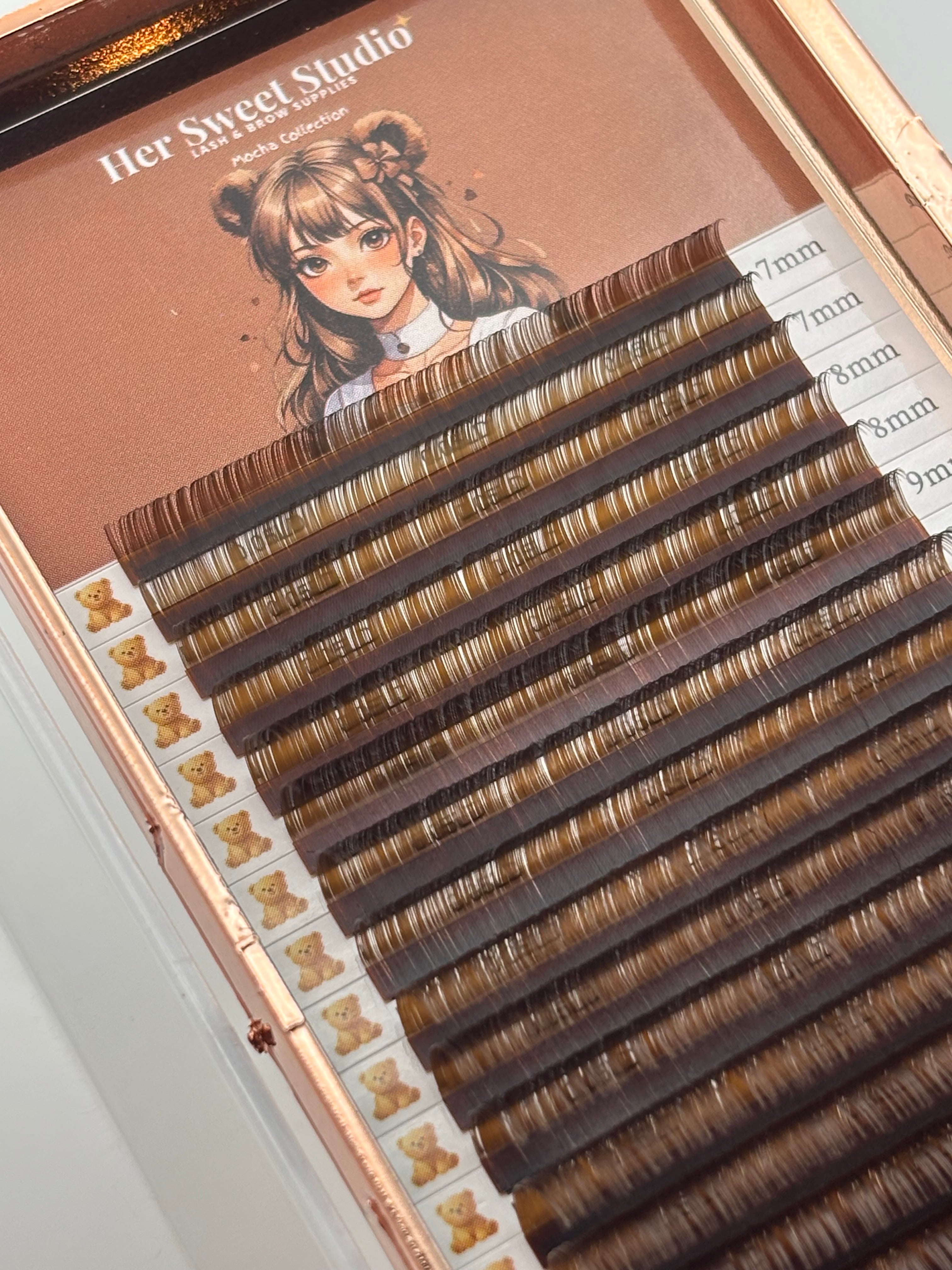 0.05 Cocoa LD Brown Mixed Lash Tray [7-15mm] – Her Sweet Studio